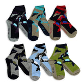 TeeHee Little Kids Boys Cotton Fashion Fun Crew Socks 6 Pair Pack (6-8 Years, Camo)
